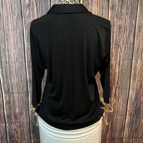 Black Button Down Blouse- Size Small - Picture 4 of 7